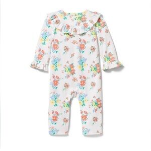 Janie and Jack Floral Print Ruffle Footie